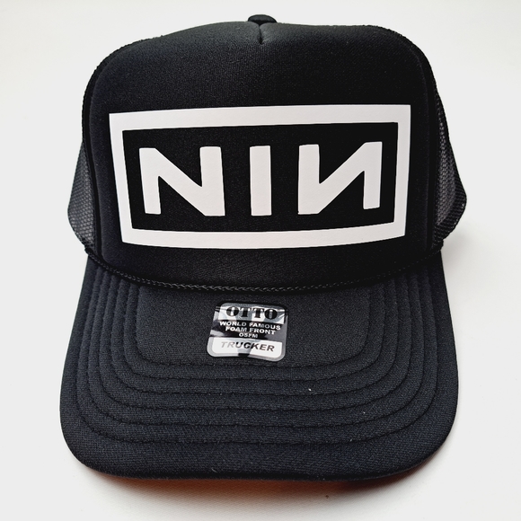 Nine Inch Nails Foam Trucker Mesh Snapback Cap Hat Black new - Picture 1 of 4